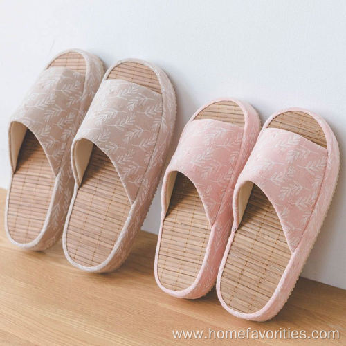 Summer Breathable Thick Bamboo Sole Slippers